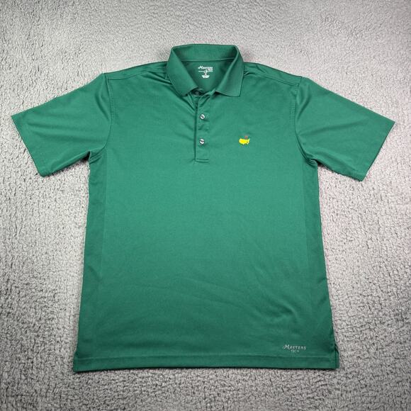 Masters Tech Polo Shirt Mens Medium Green Performance Golf Stretch Augusta - Picture 2 of 7